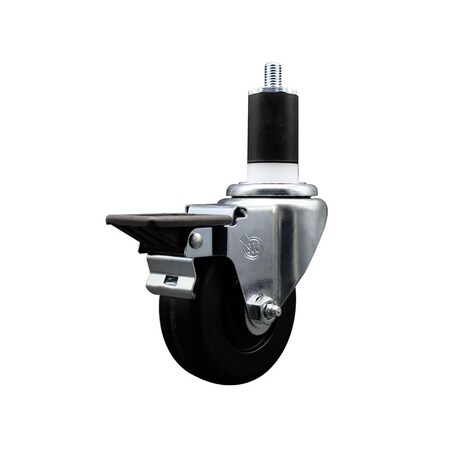 Service Caster 3-1/2'' Phenolic Swivel 1-1/2'' Expanding Stem Caster with Brake SCC-EX20S3514-PHR-PLB-112